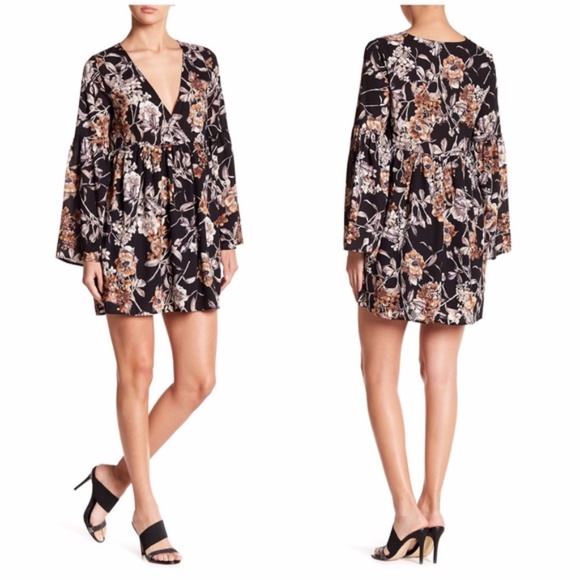 Rokoko by Dazz Dresses & Skirts - Rokoko By Dazz Floral Faux Wrap Dress